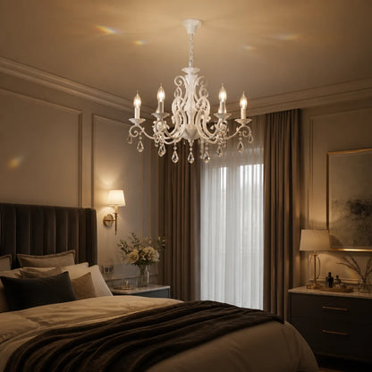 DELLI SANTI Lampadario 6xE14, Diametro 52cm, Bianco, Altezza Regolabile - 07_LC130-6WH.png