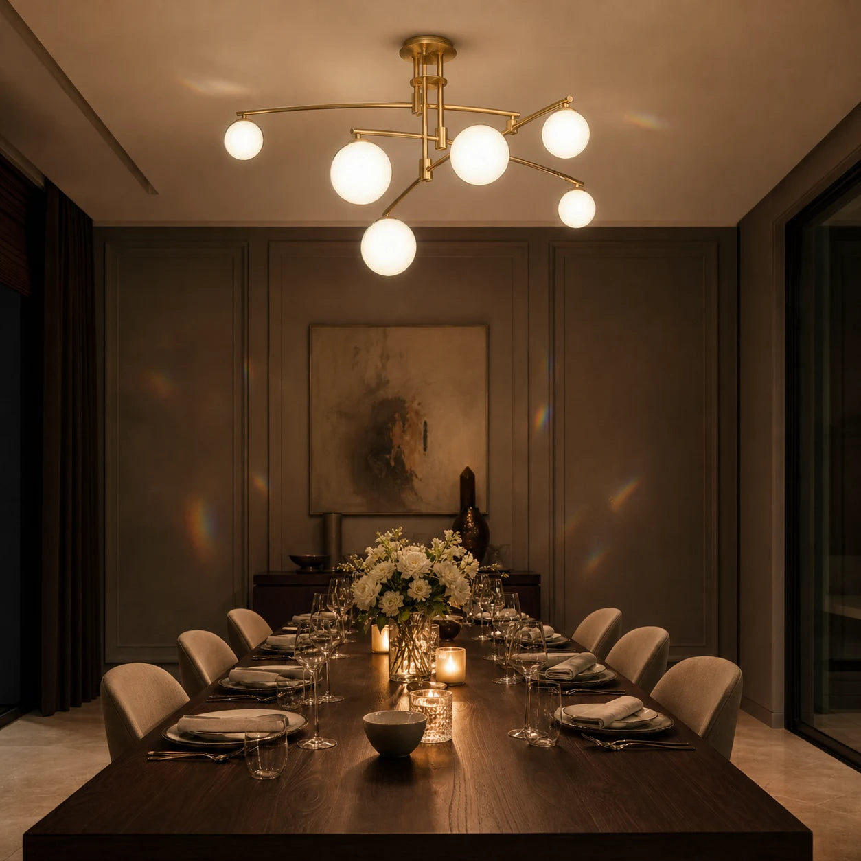Lampadario con paralume rotondo, cupola PENTHOUSE, 6x G9, oro, metallo - 07_LC825GD.png
