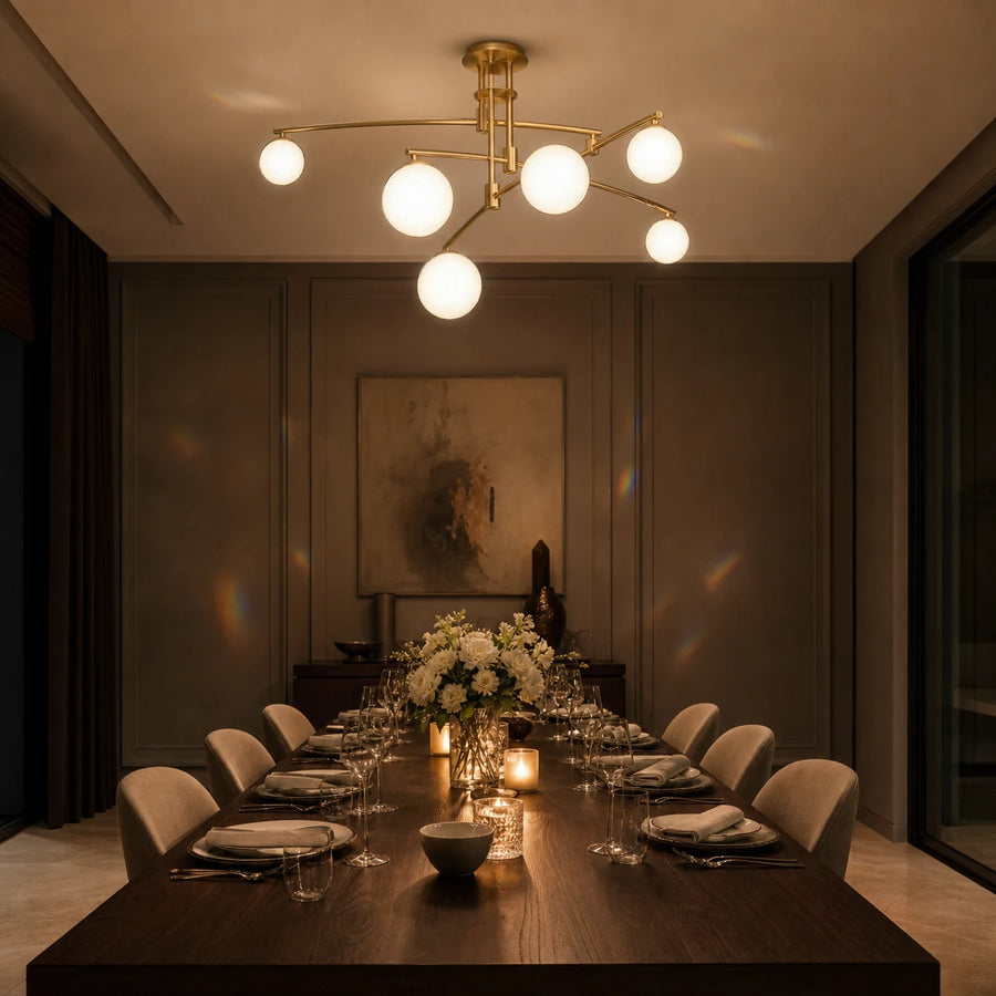Lampadario con paralume rotondo, cupola PENTHOUSE, 6x G9, oro, metallo - 07_LC825GD.png