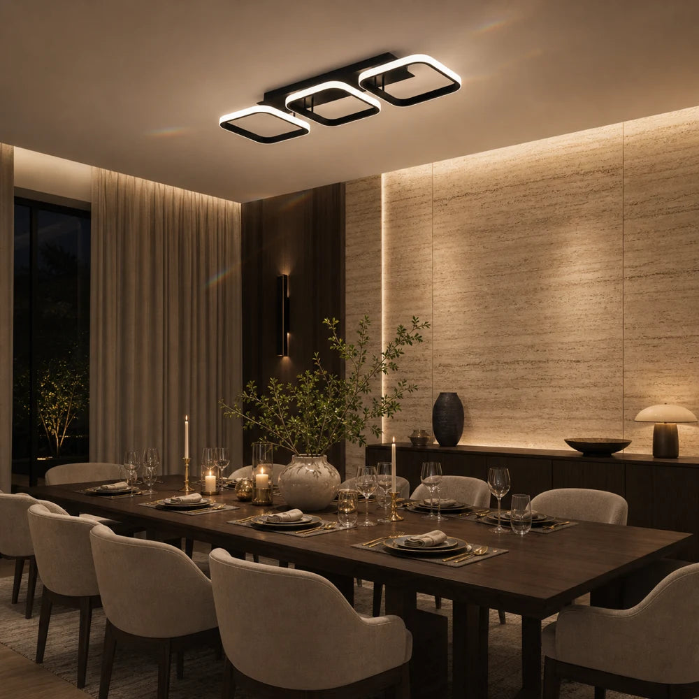 Lampadario LED VERTEX 34W, 3 quadrati, Lineare, Luce Fredda/Calda/Neutra, Nero - 07_LL770-3BK.png