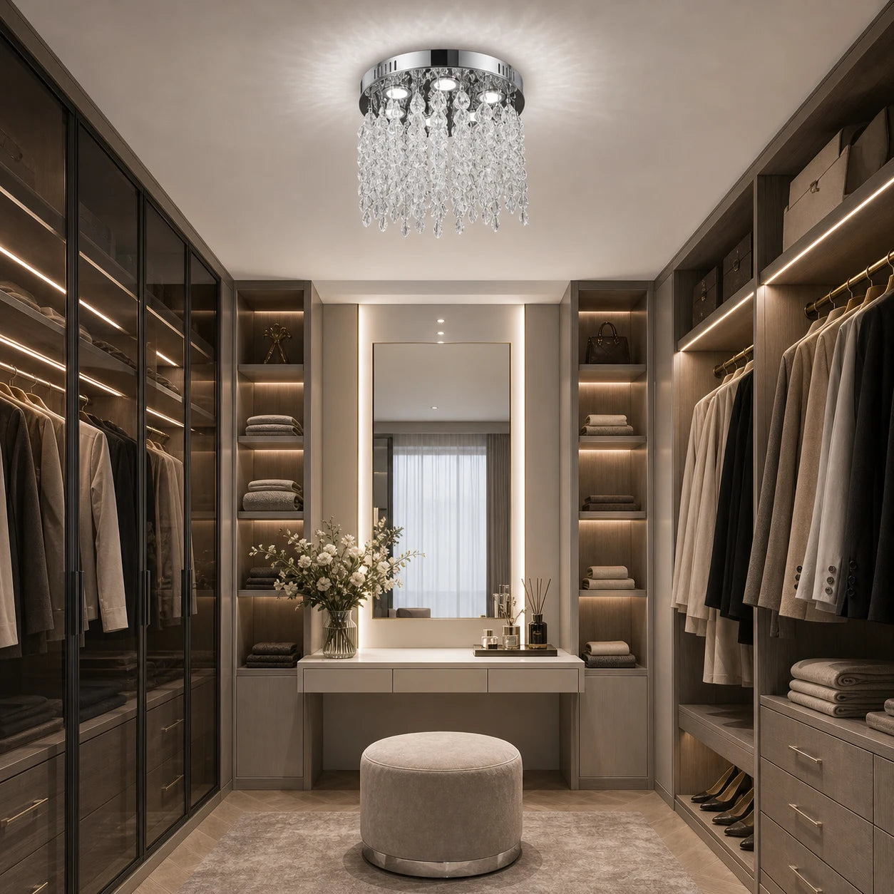 Lampadario LED in cristallo LLC210/400CH Rotondo, 22 W, Luce fredda/calda/neutra, Cristallo, Cromo lucido - 07_LLC210-400CH.png