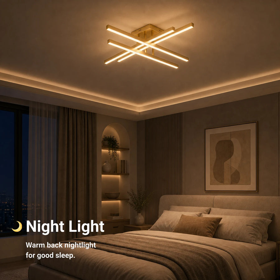 Lustra LED cu Telecomanda LINEX, 53W, Lumina 3000K/4000K/6000K, Dimabila, Auriu - 07_LT171-4GD.png