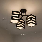 VANJA Lampadario con Paralume Quadrato, 3 X Attacco E27 Bianco / Nero - 08_LC890-3.png