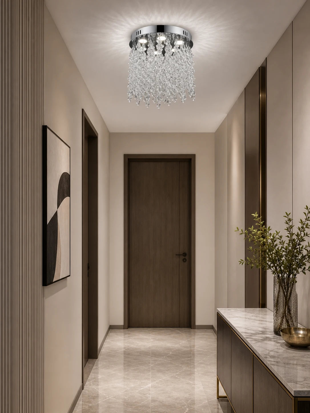 Lampadario LED in cristallo LLC210/400CH Rotondo, 22 W, Luce fredda/calda/neutra, Cristallo, Cromo lucido - 08_LLC210-400CH.png