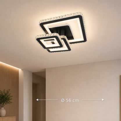 Lustra LED cu telecomanda si cristal LEILA 88W, 3 Patrate, lumina Rece/Calda/Neutra, Dimabila, Negru Crom Lucios - 08_LT078-3BK.png
