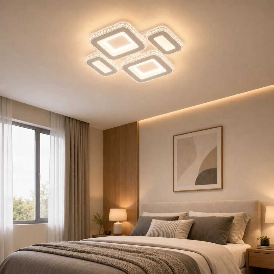 Lustra LED cu telecomanda si cristal LEILA RGB 69W, 4 Patrate, lumina Rece/Calda/Neutra, Dimabila, Alb - 08_LT078-4WH.png