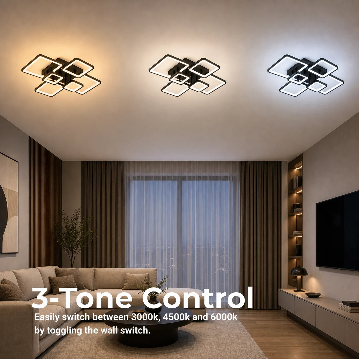Lustra LED cu telecomanda ELLA 120W, 6 Patrate, lumina Rece/Calda/Neutra, Dimabila, Negru, Metal si Acril - 08_LT130-6BK.png