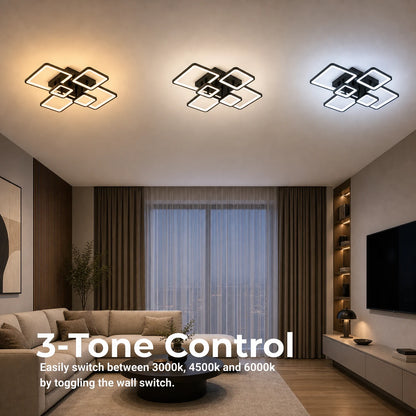 Lustra LED cu telecomanda ELLA 120W, 6 Patrate, lumina Rece/Calda/Neutra, Dimabila, Negru, Metal si Acril - 08_LT130-6BK.png