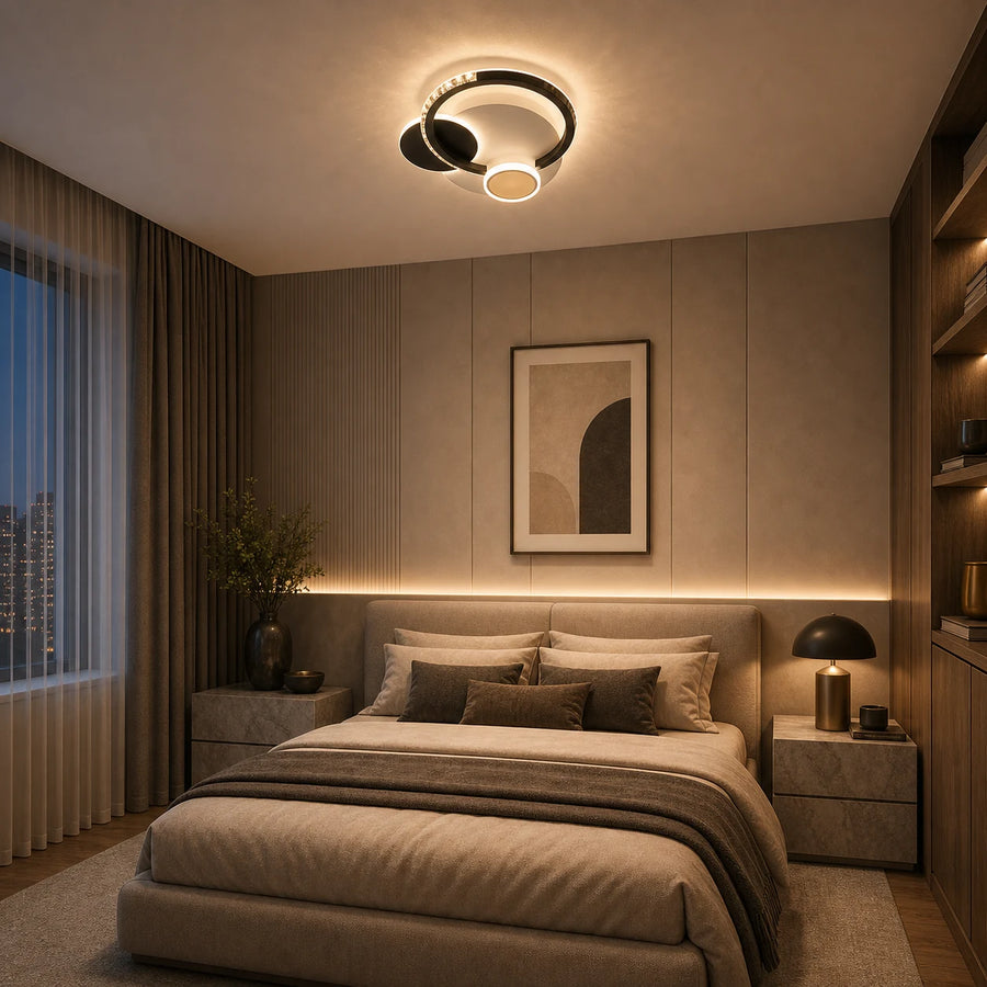 Lampadario LED in cristallo PRISMIQ 45W, 3 Cerchi, Luce Fredda/Calda/Neutra, Nero - 05_LL654-300BK.png