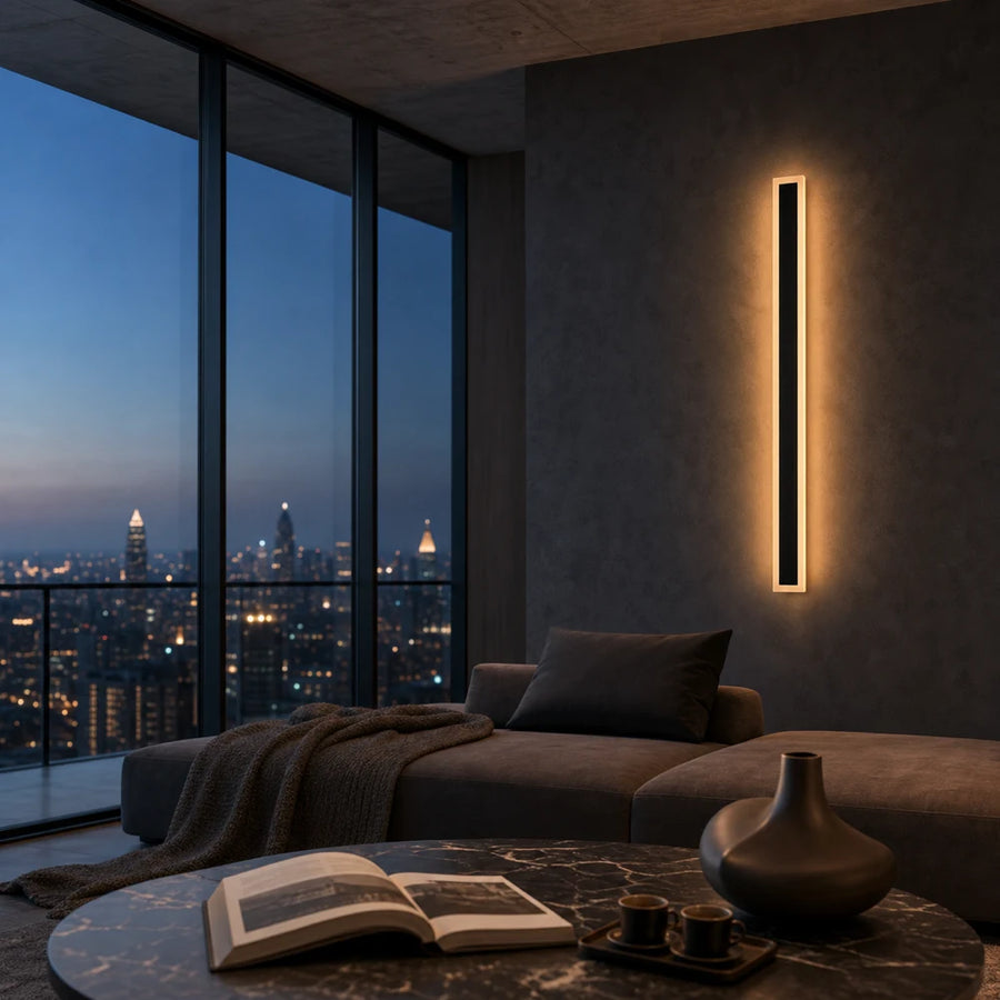 Lampada da parete a LED per esterni Mack, lunghezza 90 cm, 10 W, IP65, metallo, lineare, nero - 09_AX200-900BK.png