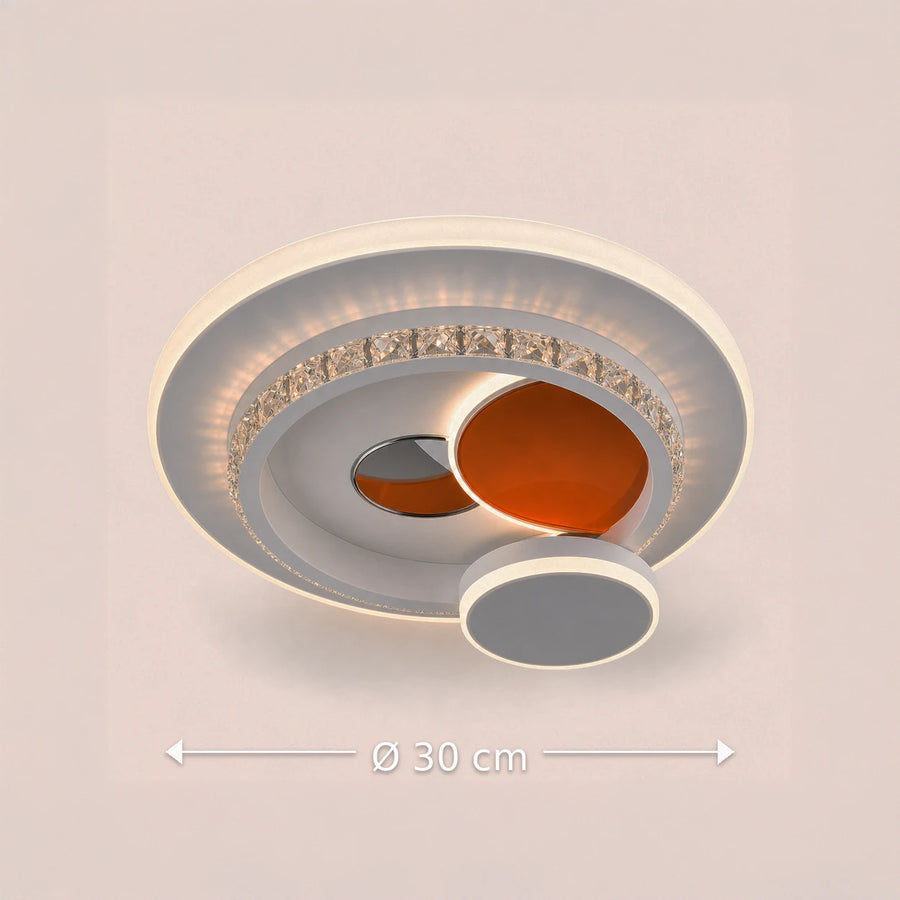 Lampadario LED con cristallo HELIOX, 40W, 4 Cerchi, Luce Fredda/Calda/Neutra, Bianco - 09_LL653-300OR.png