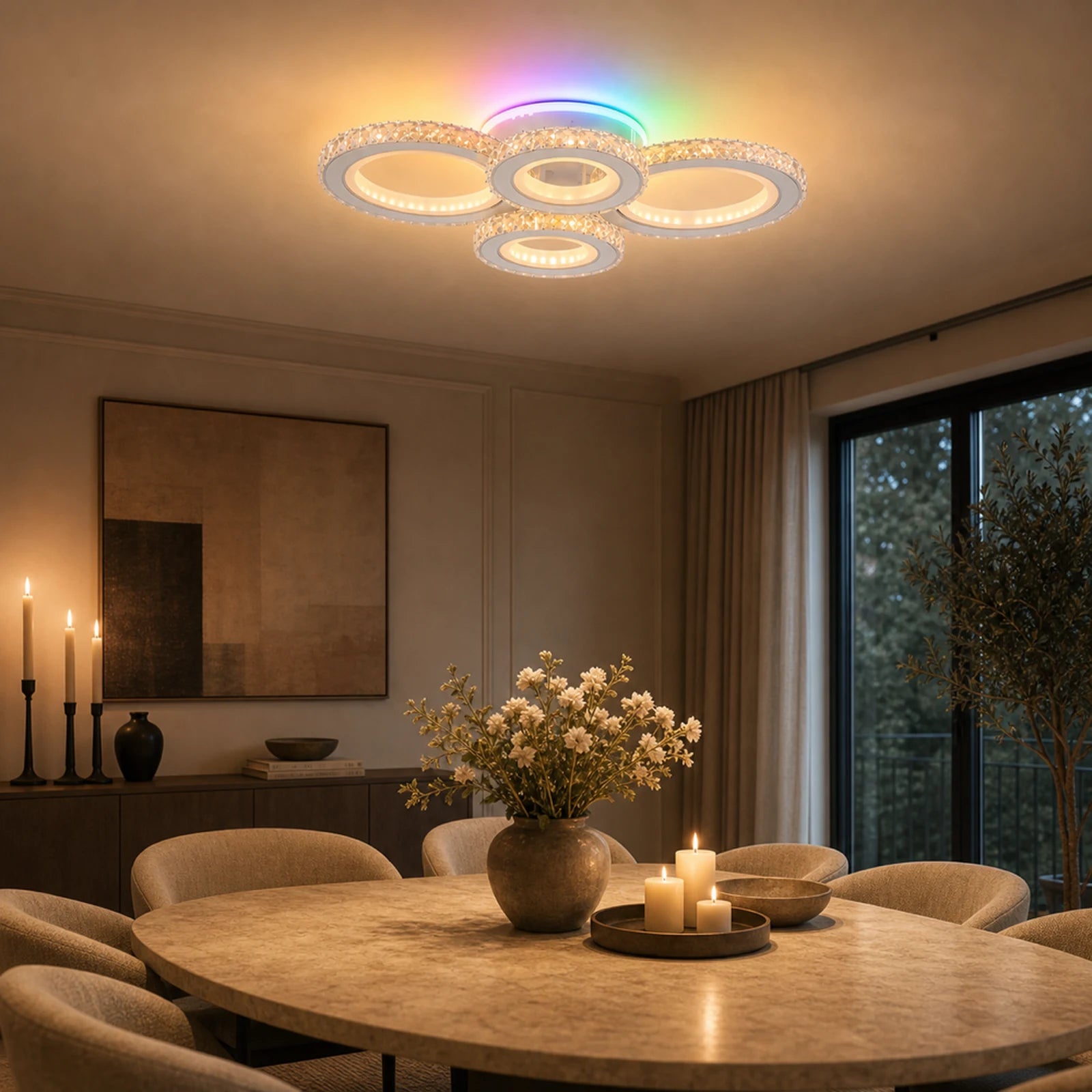 Lustra LED cu telecomanda si cristal NOVA ROTONDA RGB 82W, 4 Cercuri, lumina Rece/Calda/Neutra, Dimabila, Crom - 09_LT075-4.png