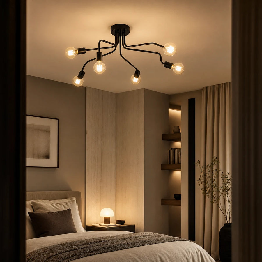 Lampadario MODERNIST Hexa 6, 6x E27, Nero, Design moderno - 10_LC360-6BK.png