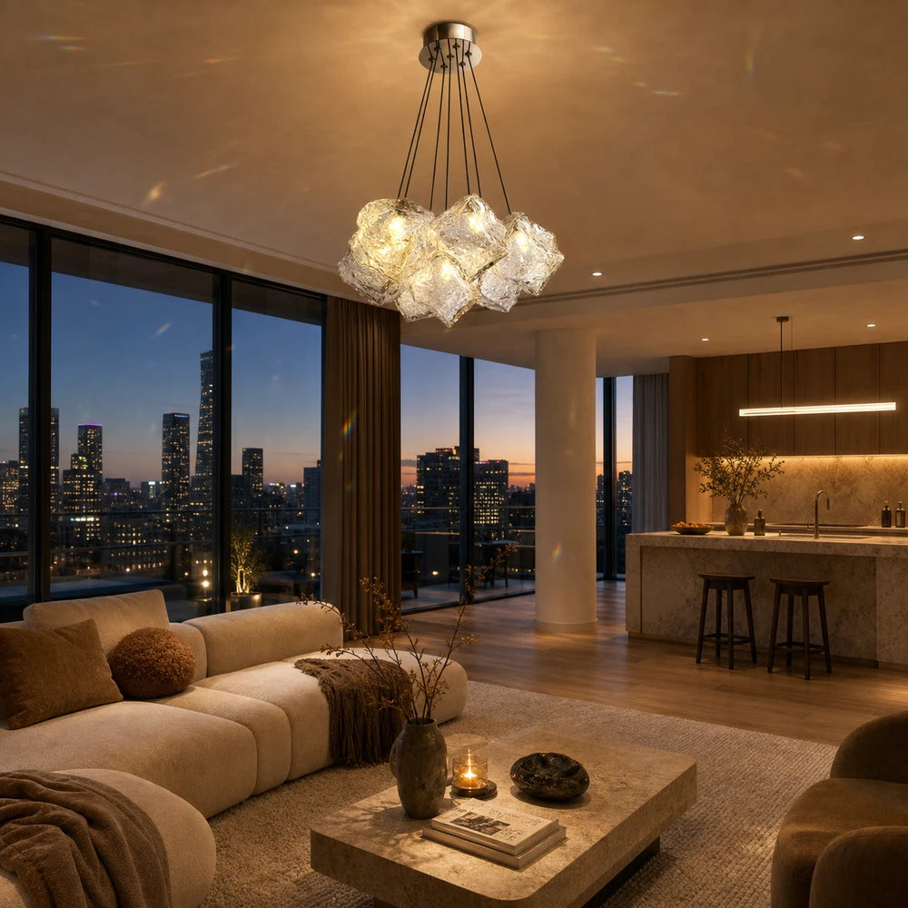 ECOLUCE MODERN Lampadario, Globo, 7xE27, Altezza regolabile, Cromo - 10_LC815-7CH.png