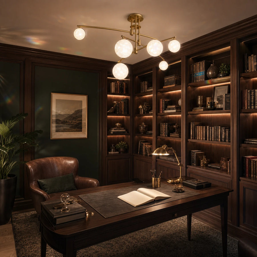 Lampadario con paralume rotondo, cupola PENTHOUSE, 6x G9, oro, metallo - 10_LC825GD.png