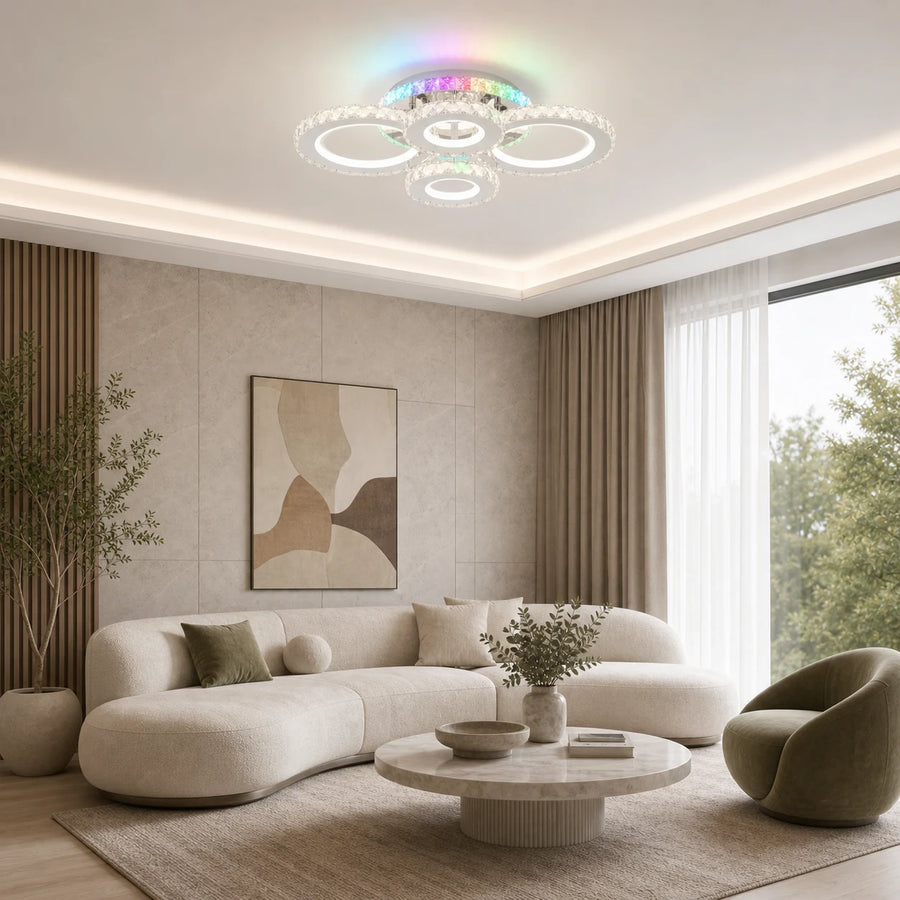 Lustra LED cu telecomanda si cristal NOVA ROTONDA RGB 82W, 4 Cercuri, lumina Rece/Calda/Neutra, Dimabila, Crom - 10_LT075-4.png