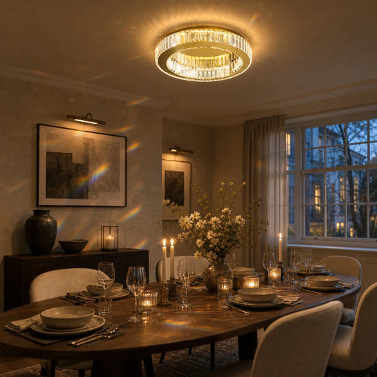 Lampadario LED con telecomando e cristallo VERTUS 31W, 50cm, Cerchio, Luce Fredda/Calda/Neutra, Dimmerabile, Oro - 11_LLC150-500GD.png