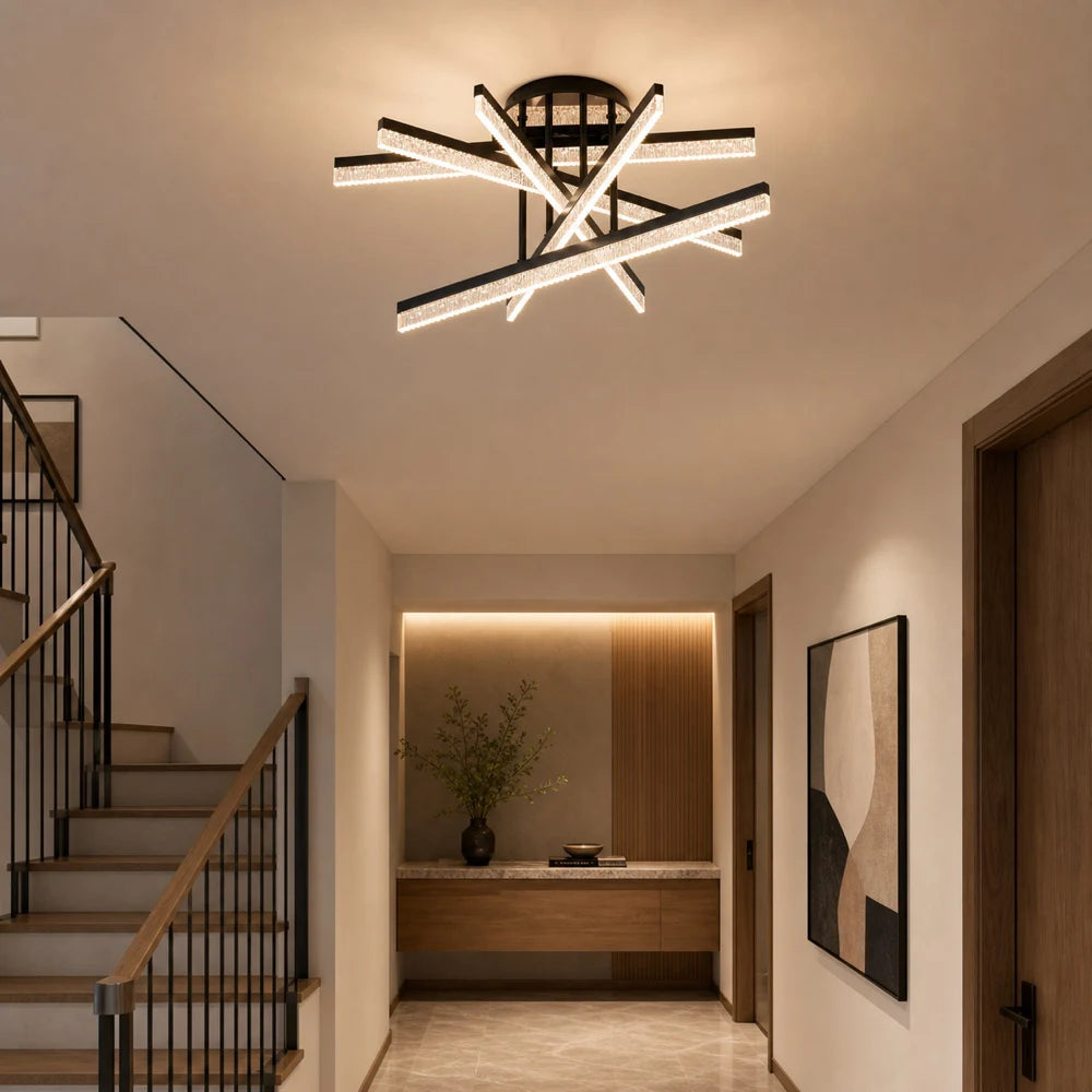 Lustra LED cu Telecomanda LT179/5BK, 68W, 5 Elemente, Lumina Rece/Clada/Neutra, Dimabila, Negru - 11_LT179-5BK.png