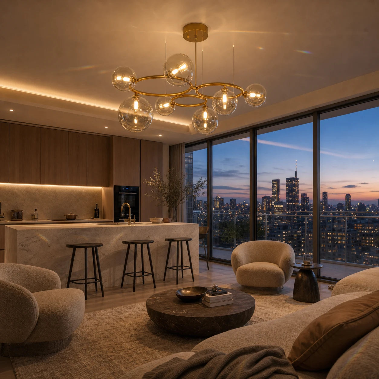 VENERE Luce Lampadario, 3 Cerchi, 7xG9, Oro, Metallo, Altezza Regolabile - 06_LC811-7.png