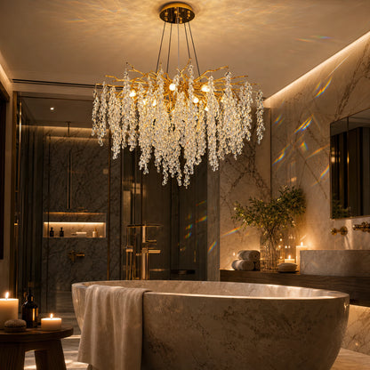 Lampadario in cristallo a cascata WALTZ, 9x G9, oro, 80 cm, altezza regolabile - 12_CC331-80.png