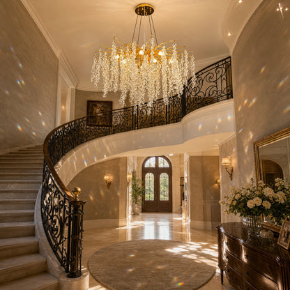 Lampadario in cristallo a cascata WALTZ, 9x G9, oro, 80 cm, altezza regolabile - 13_CC331-80.png