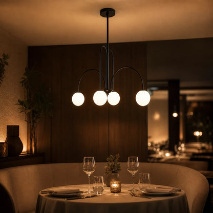 Lampadario con Paralume, Torino, 4xE27, Nero, Metallo - 14_LC850-4BK.png