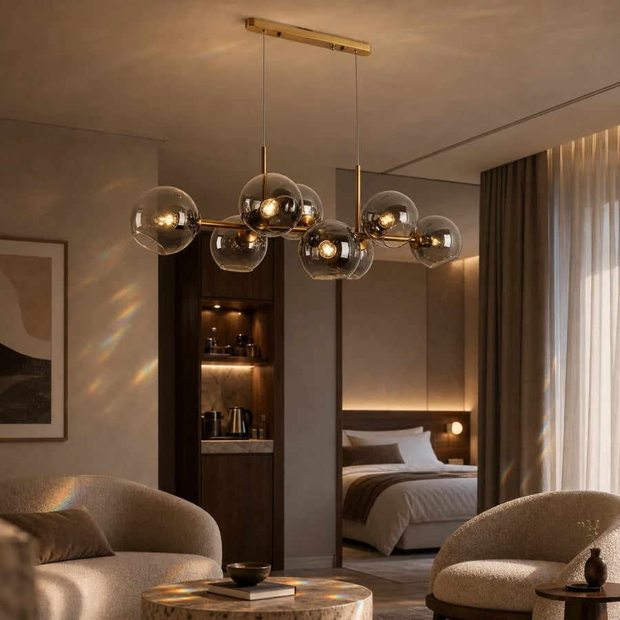 Lampadario a globo, MODEST Grand, 8xE27, Oro, Metallo - 15_LC809-8.png