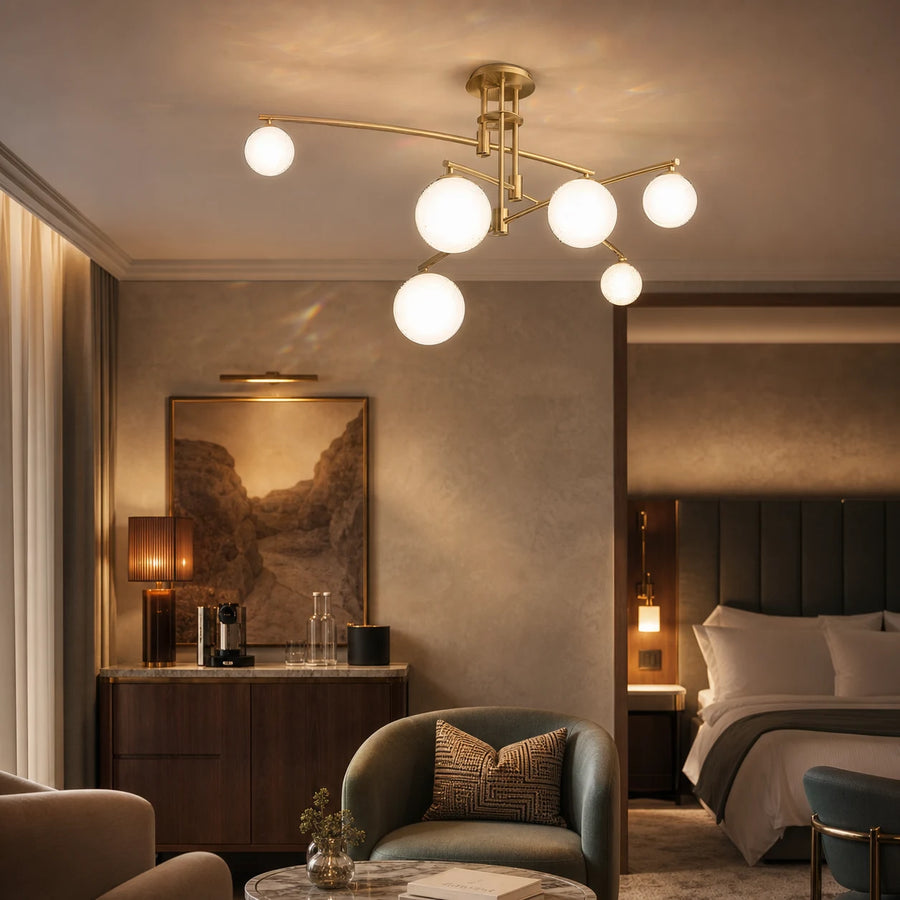 Lampadario con paralume rotondo, cupola PENTHOUSE, 6x G9, oro, metallo - 15_LC825GD.png