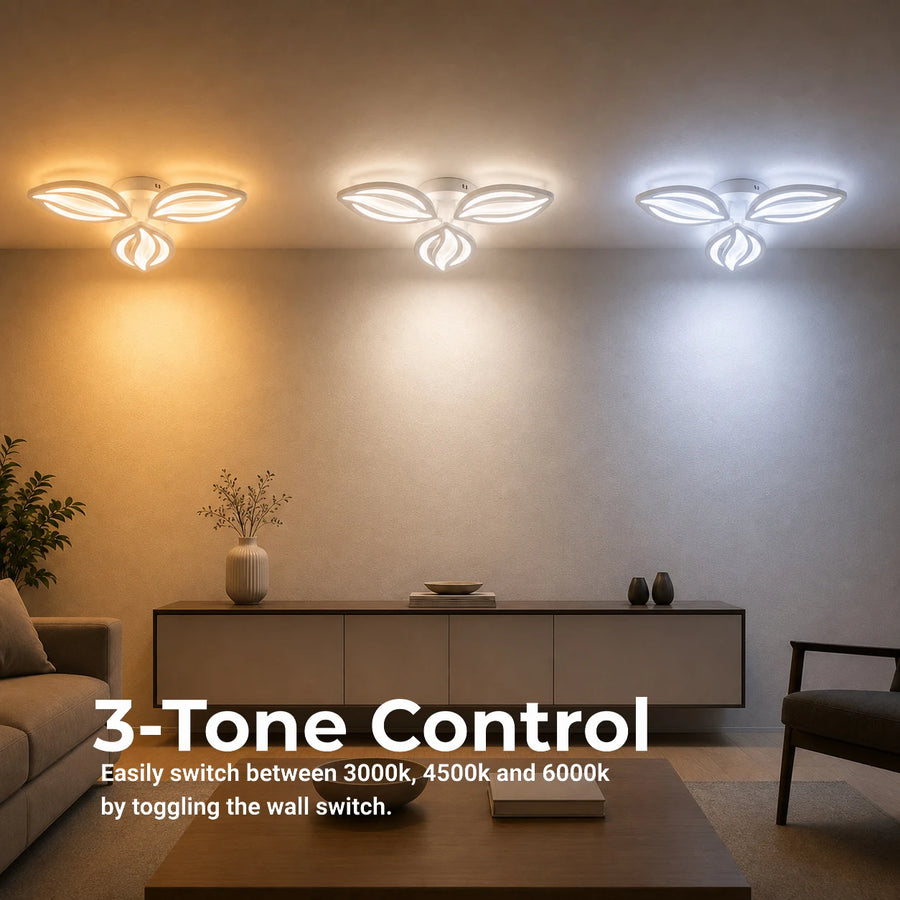 Lustra LED cu telecomanda ORCHID 40W, 3 Petale, lumina Rece/Calda/Neutra, Dimabila, Alb - 17_LT280-3WH.png