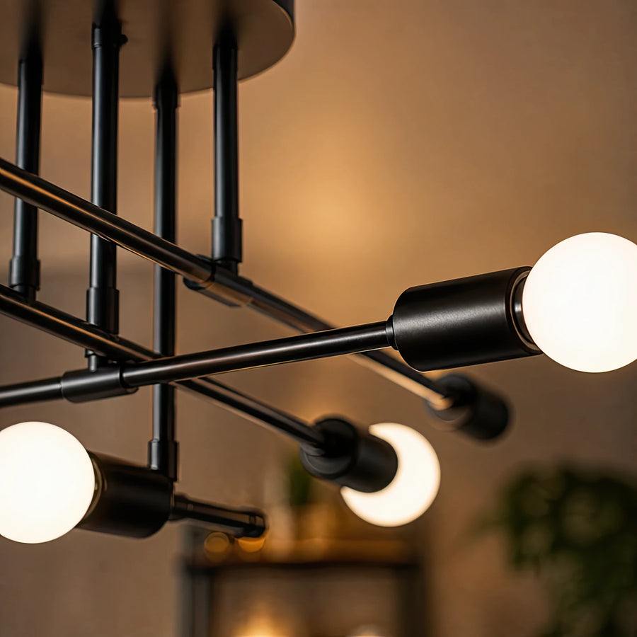 Lampadario Octa classico modernista, 8x E27, nero, design moderno, metallo, senza paralume - 12_LC360-8BK.png