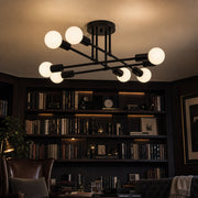 Lampadario Octa classico modernista, 8x E27, nero, design moderno, metallo, senza paralume - 19_LC360-8BK.png