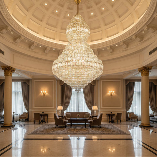 Lampadario in cristallo Supremo VELVET, 69xE14, D150 cm, Oro, Altezza regolabile, Metallo e cristallo