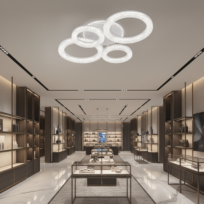 Lampadario LED con Telecomando Linnea, 74W, 3000K/4000K/6000K, Dimmerabile, Bianco, Cristalli Lampadari LED con Telecomando Titolo predefinito Alessandro Design