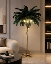 Lampada Piuma Lucida 1x E27 170 cm Verde Scuro