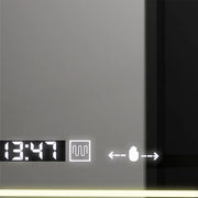Specchio LED rettangolare, 120x80cm, sensore Venezia Marcello MotionGlow, sistema antiappannamento, orologio e termometro, specchi Dimabila Marcello Titolo predefinito Alessandro Design
