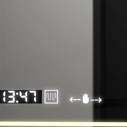 Specchio LED rettangolare, 120x80cm, sensore Venezia Marcello MotionGlow, sistema antiappannamento, orologio e termometro, specchi Dimabila Marcello Titolo predefinito Alessandro Design