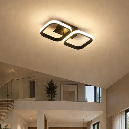 Lampadario LED VERTEX 21W, 2 Quadrati, Lineare, Luce Fredda/Calda/Neutra, Nero Lampadari LED Titolo predefinito Alessandro Design