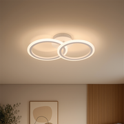 Lampadario a LED con telecomando BETTY 27W, 2 Cerchi, Luce Fredda/Calda/Neutra, Dimmerabile, Lampadario a LED Bianco con telecomando Titolo predefinito Alessandro Design