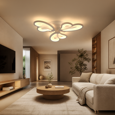 Lampadario LED con telecomando BLOSSOM 40W, 3 Petali, Luce Fredda/Calda/Neutra, Dimmerabile, Bianco