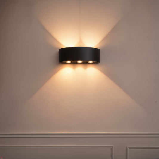 Lampada da Parete a LED per Esterni Ellis, 6W, 6 Sorgenti Luminose, Luce Calda, Lampada da Parete per Esterno Nera Titolo predefinito Alessandro Design