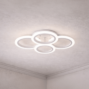 Lampadario a LED con telecomando BETTY 43W, 4 Cerchi, Luce Fredda/Calda/Neutra, Dimmerabile, Lampadario a LED Bianco con telecomando Titolo predefinito Alessandro Design