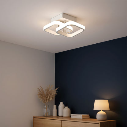 Lampadario LED VERTEX Matrix, Diamanti sovrapposti, Strutture in metallo, 24W, 2 Diamanti, Luce Fredda/Calda/Neutra 3000K/4000K/6000K, Lampadari LED Bianchi Titolo predefinito Alessandro Design