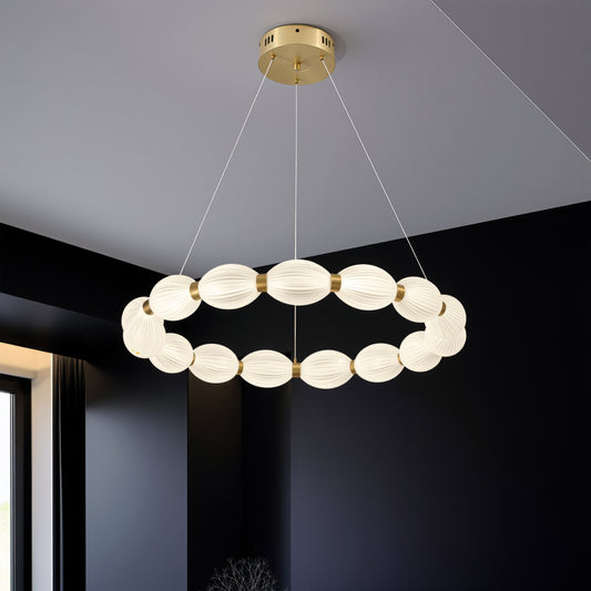 Lampadario LED a sospensione FAUSTO II, 42W, Luce Fredda/Calda/Neutra, Altezza regolabile, Lampadari Moderni Oro Titolo predefinito Alessandro Design