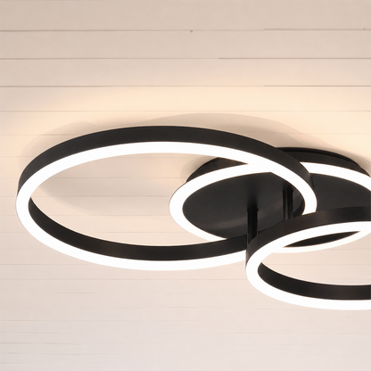 Lampadario LED con telecomando RINOVA 66W, 2 Cerchi, Luce Fredda/Calda/Neutra, Dimmerabile, Nero Lampadari LED con Telecomando Titolo predefinito Alessandro Design