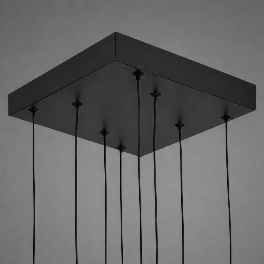 Lampadario LED con Telecomando, Sospensione 96W, 4 Elementi, Luce Fredda/Calda/Neutra, Dimmerabile, Altezza Regolabile, Nero Lampadari LED con Telecomando Titolo predefinito Alessandro Design