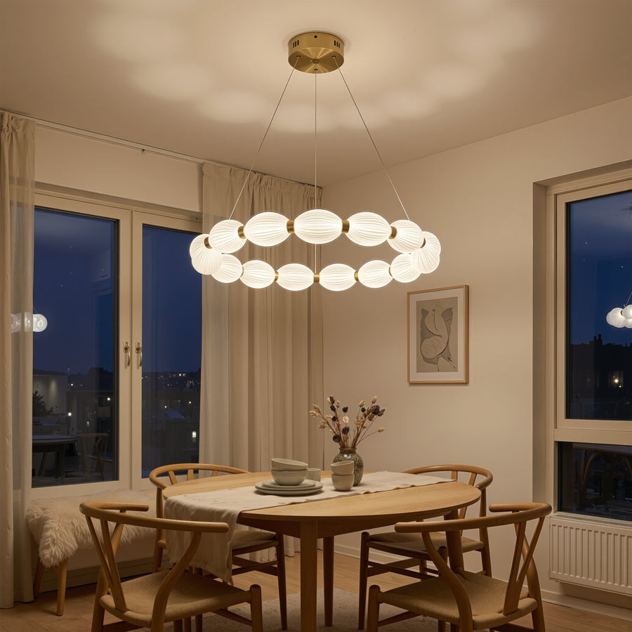 Lampadario LED a sospensione FAUSTO II, 42W, Luce Fredda/Calda/Neutra, Altezza regolabile, Lampadari Moderni Oro Titolo predefinito Alessandro Design