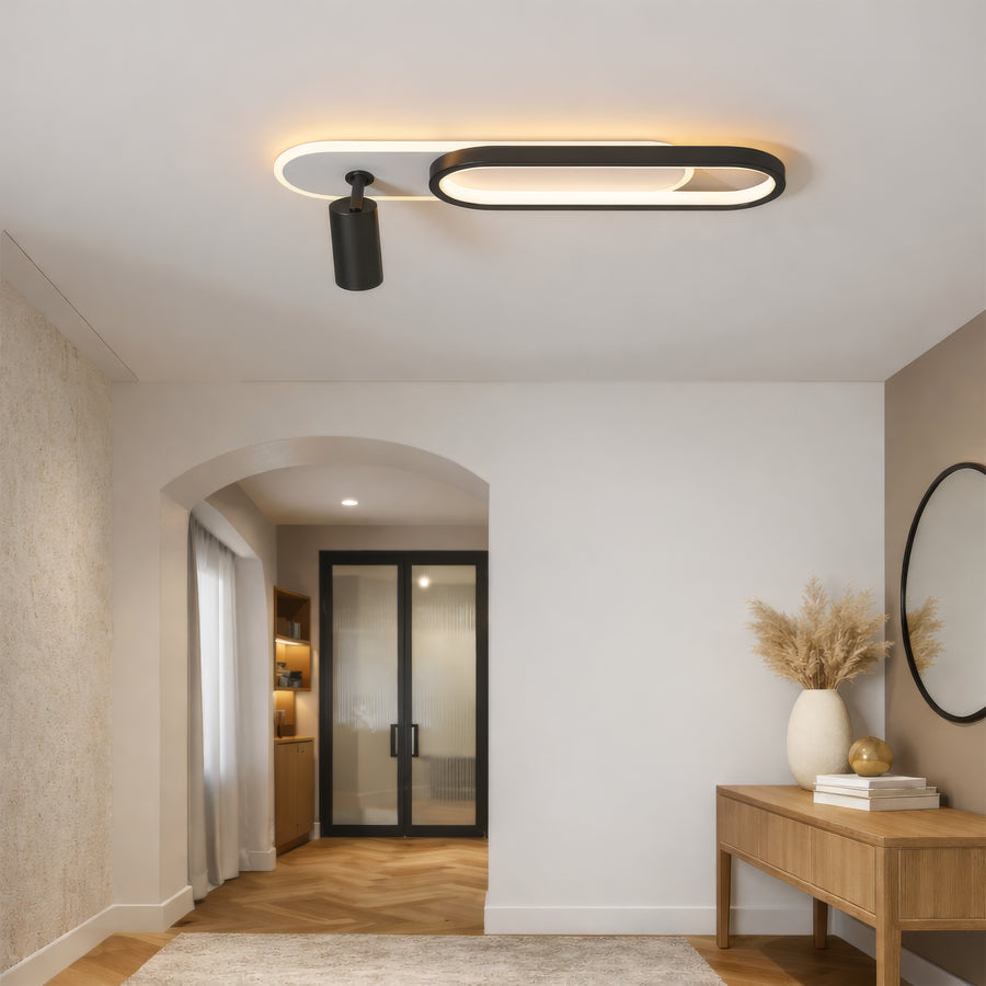 Lampadario LED con Proiettore Orientabile FISSO Camilla 49W, luce 3000/4000/6000k, Lampadari LED Nero Titolo predefinito Alessandro Design