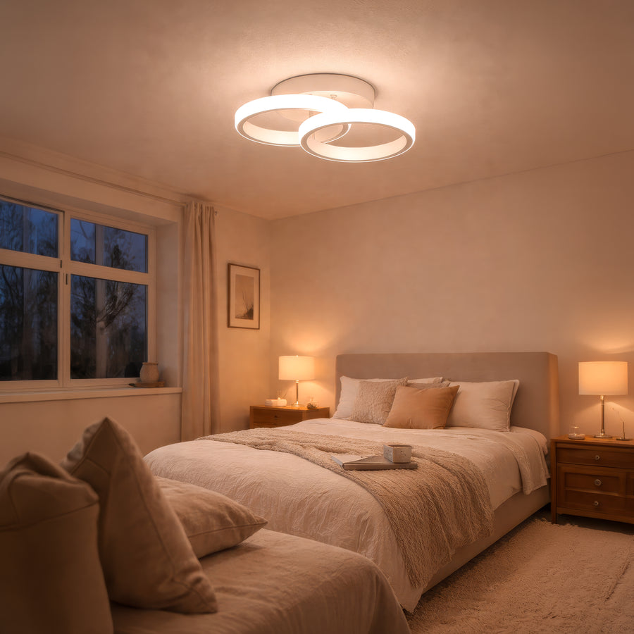 Lampadario LED VERTEX CIRCULA 21W, 2 Cerchi, Strutture in Metallo, Luce Fredda/Calda/Neutra, Lampadari LED Bianchi Titolo predefinito Alessandro Design