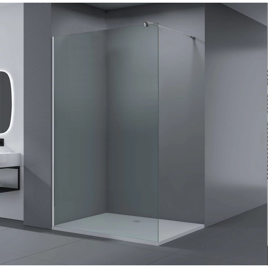 Parete doccia walk-in 90x195 cm, vetro di sicurezza da 8 mm, satinato, profilo metallico resistente Cabina doccia Titolo predefinito Alessandro Design