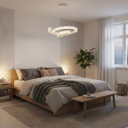 Lampadario LED con telecomando LT188WH, Cristallo e metallo, 40W, Dimmerabile, Altezza regolabile, Luce fredda/calda/neutra, Illuminazione di lusso Lampadari LED con telecomando Titolo predefinito Alessandro Design